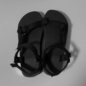 Black platform strapped sandals